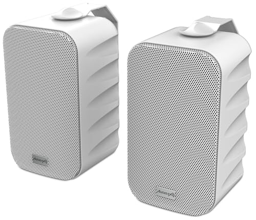 Audibax Delta 32 BT White Bluetooth-Lautsprecher, Hochleistungs-Aktiv-Lautsprecher für die Wand, Bluetooth-kompatibel, hoher Frequenzbereich (100 Hz - 20 kHz), Surround-Sound