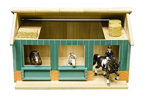 Kids Globe Wooden Horse Stable with Workshop and 2 Loose Boxes