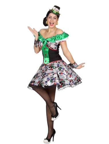 Wilbers Damen Kostüm Kleid Casino Spielkarten Karneval Fasching Gr.46