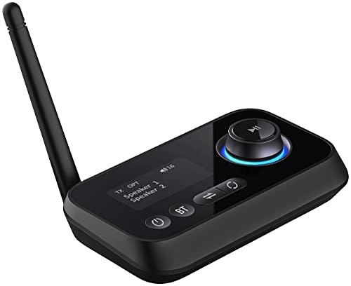 auvisio Audioadapter, Bluetooth: 2in1-Audio-Sender und -Empfänger mit Bluetooth 5, TOSLINK, LED-Display (Bluetoothsender & -Empfänger)