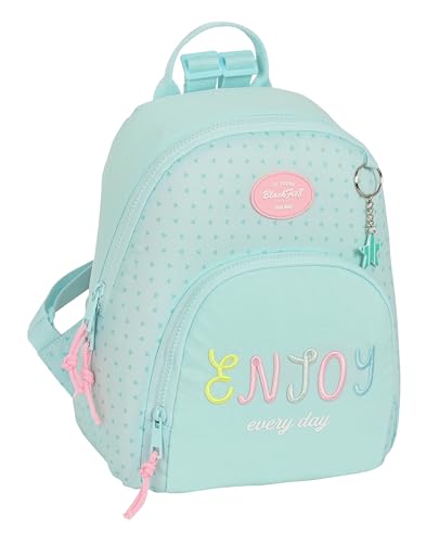 Blackfit8 ENJOY Mini-Rucksack für den täglichen Gebrauch, ideal für Kinder unterschiedlichen Alters, bequem und vielseitig, Qualität und Stärke, recycelbarer Stoff, 25 x 13 x 30 cm, Mintgrün,