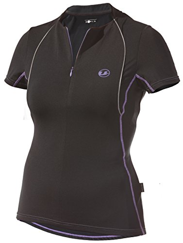 Ultrasport Damen Laufshirt kurze Ärmel, black purple, M, 10183