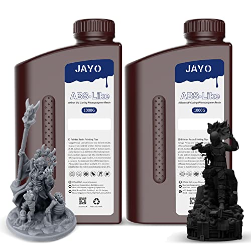 JAYO ABS-Like 3D Drucker Resin 1000gx2 Dunkelgrau+Schwarz, UV-Härtendes Harz 405nm 3D Druck Flüssigkeits Rapid Photopolymer Resin für LCD SLA Resin 3D Drucker, Nicht Spröde