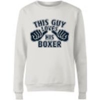 This Guy Loves His Boxer Frauen Pullover - Weiß - XXL - Weiß