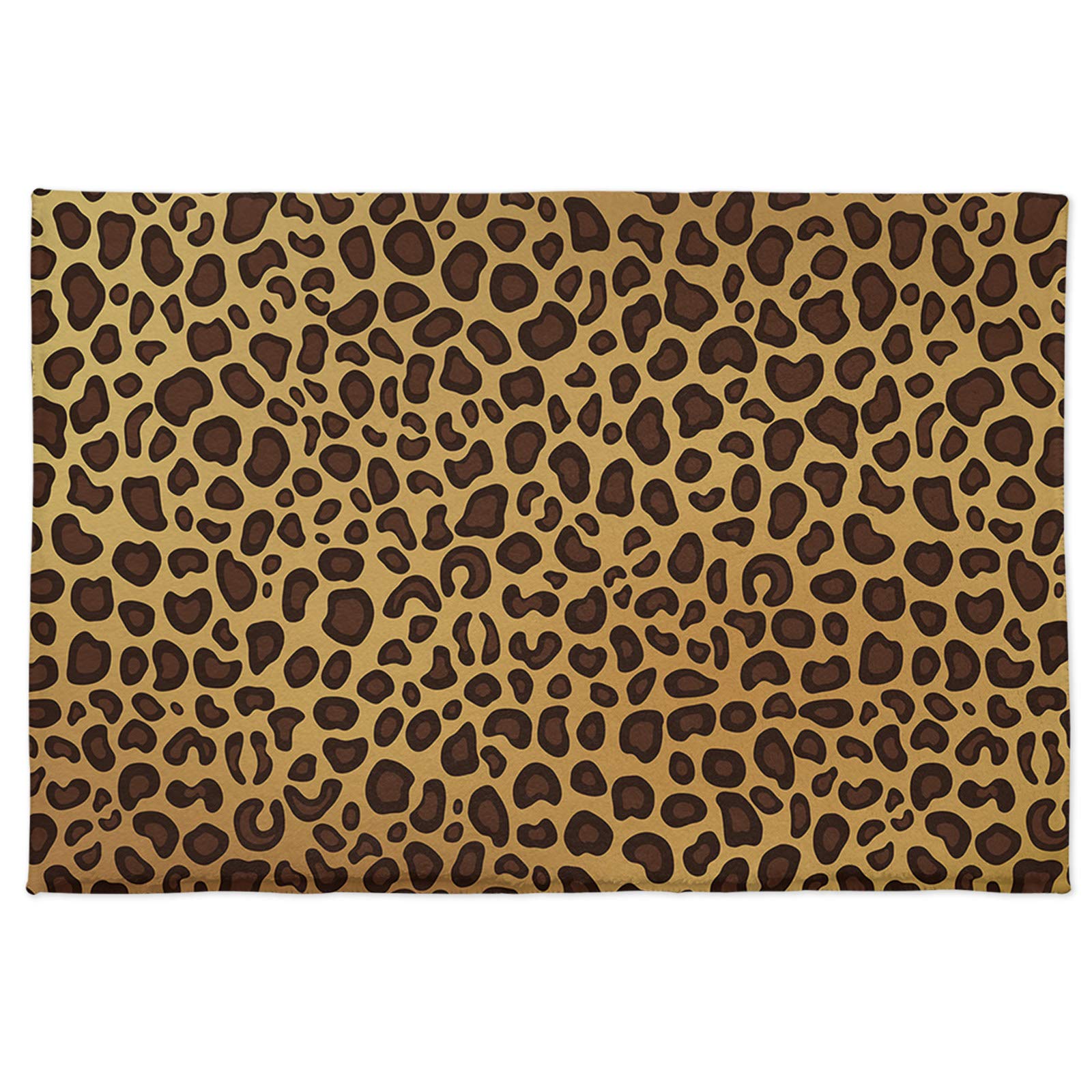 Area Rugs Fußmatte, Leopardenmuster, Badematte, saugfähig, zottelig, für den Boden, Haustür, willkommene Matte, Tierhaut, flauschig, weicher Teppich, Einweihungsgeschenk, 40,6 x 61 cm