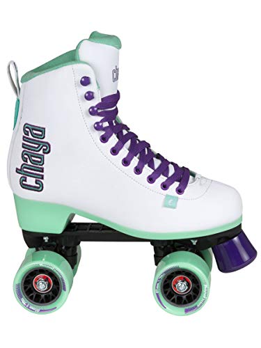 Chaya Roller Skates Melrose White für Damen in Weiß/Grün, 61mm/78A Rollen, ABEC 7 Kugellager, Art. nr.: 810668