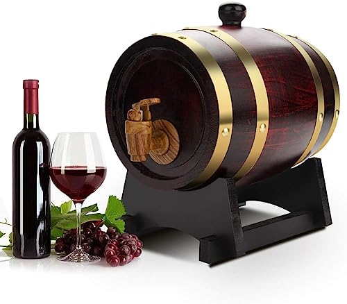 Eichenfässer Holzfass 1,5 l Rotweineichenfässer zur Aufbewahrung von Wein, Spirituosen und Zugbier 20 x 20 x 28,5 cm (1,5 l)