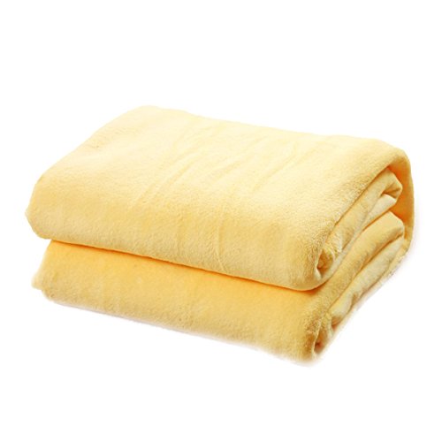 WINOMO Kuscheldecke Polyester Decke Tagesdecke Wohndecke weich Bettdecke für Sofa Bett Auto (Gelb)