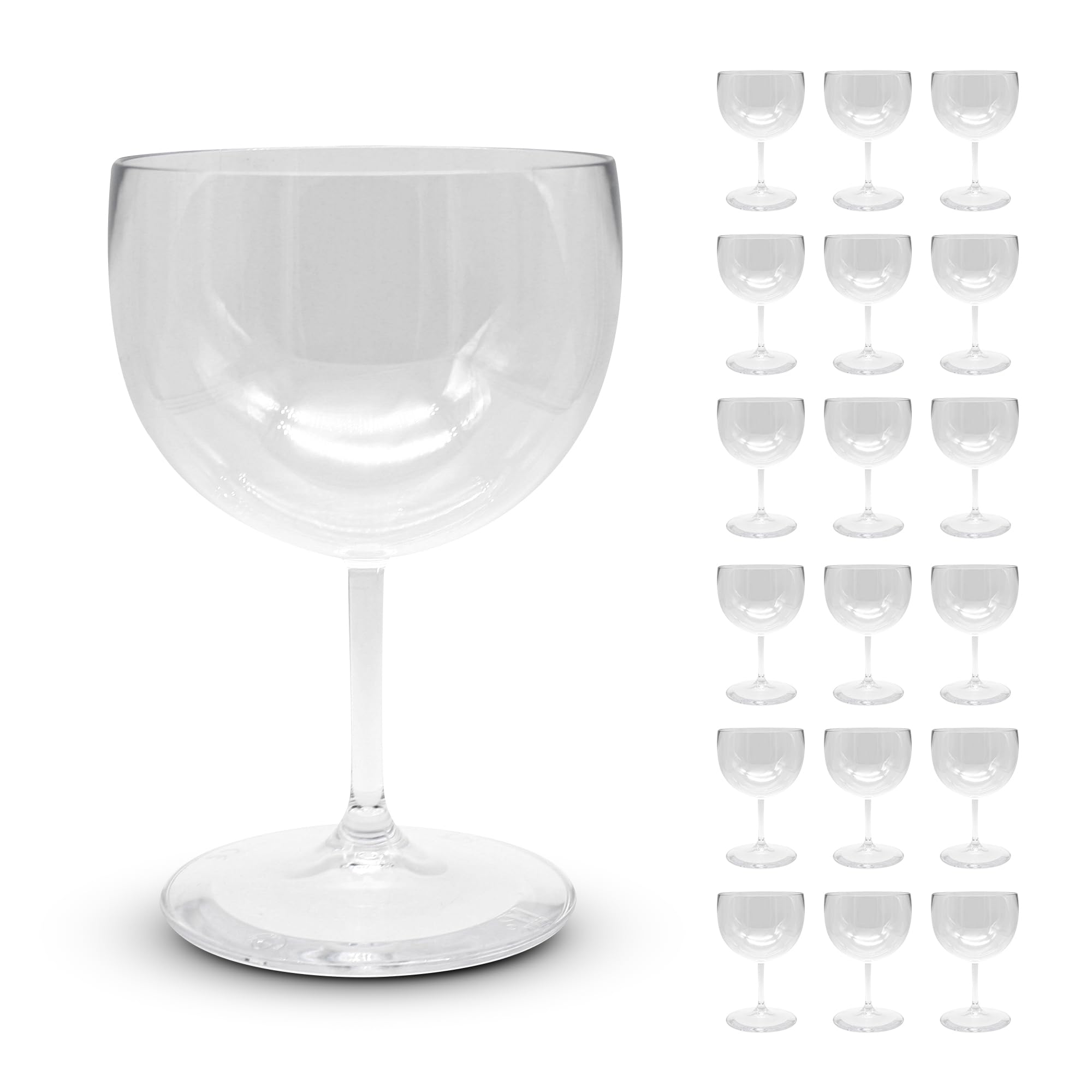 DOJA Barcelona | Kunststoff-Ballonglas | 56 cl | 12er Pack | Wiederverwendbare Hartplastik-glas | Klare Polycarbonat Gläser | Kunststoff-gläser, Gin Tonic, Cocktail, Aperol Spritz Gläser