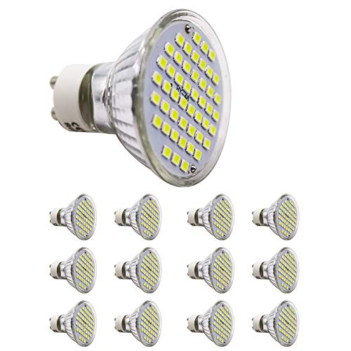 GU10 led 2.5W Kaltweiss Leuchtmittel Led Lampe Spot Birnen ersetzt 20 Watt Halogenlampe 220lm AC220V 12er Pack (GU10 2.5W 48LED)