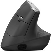 Logitech MX Vertical - Maus - ergonomisch - optisch - 6 Tasten - kabellos, kabelgebunden - Bluetooth, 2.4 GHz - kabelloser Empfänger (USB) - Graphite