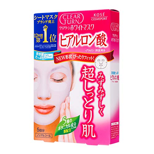 Kose Clearturn White Hyaluronic Acid Paper Facial Mask---5 Piece (japan import)