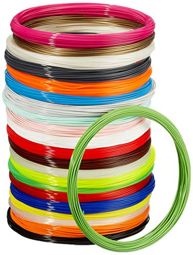 Amazon Basics 3D-Drucker-Filament aus PLA-Kunststoff, 1,75 mm, 22 verschiedene Farben, 1,25 kg