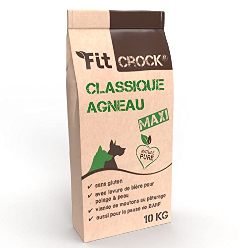 cdVet Naturprodukte Fit-Crock Classic Lamm Maxi 10 kg - Hund - Futter - artgerechte Ernährung - Teilbarf - glutenfrei - fördert Fell + Haut - ausgewogene + hochwertige Zutaten - kaltgepresst -