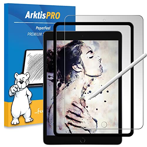 Arktis PaperFeel Glas kompatibel mit iPad (2021/2020/2019) 10,2 Zoll - mattes Schutzglas - Zeichnen, Skizzieren und Schreiben wie auf Papier