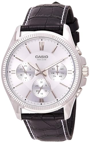CASIO Herren Analog Quarz Uhr mit Leder Armband MTP-1375L-7