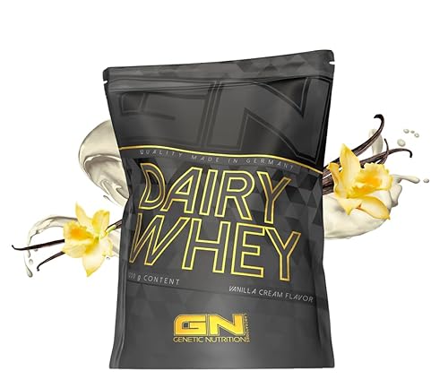 GN Laboratories 100% Dairy Whey Protein Pulver 1000g (Vanilla Cream) – Eiweißpulver zum Muskelaufbau – Proteinpulver für Protein Shake