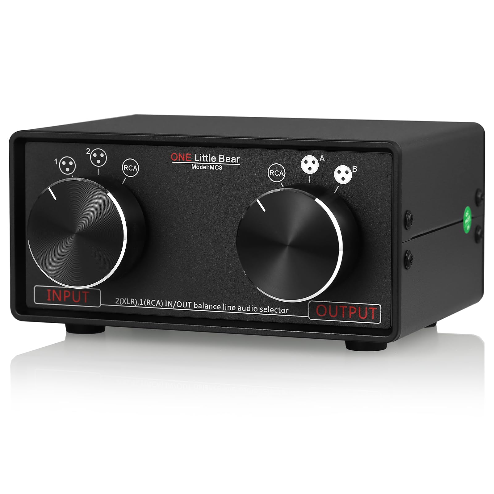 Nobsound Little Bear MC3 3-IN-3-OUT XLR symmetrisch/RCA Stereo Konverter Audio Selector Splitter Box Passiv Vorverstärker XLR auf RCA Audio Switch