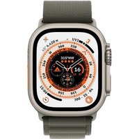 Apple Watch Ultra - 49 mm - Titan - intelligente Uhr mit Alpine Loop - Stoff - grün - Bandgröße: L - 32 GB - Wi-Fi, LTE, UWB, Bluetooth - 4G - 61.3 g