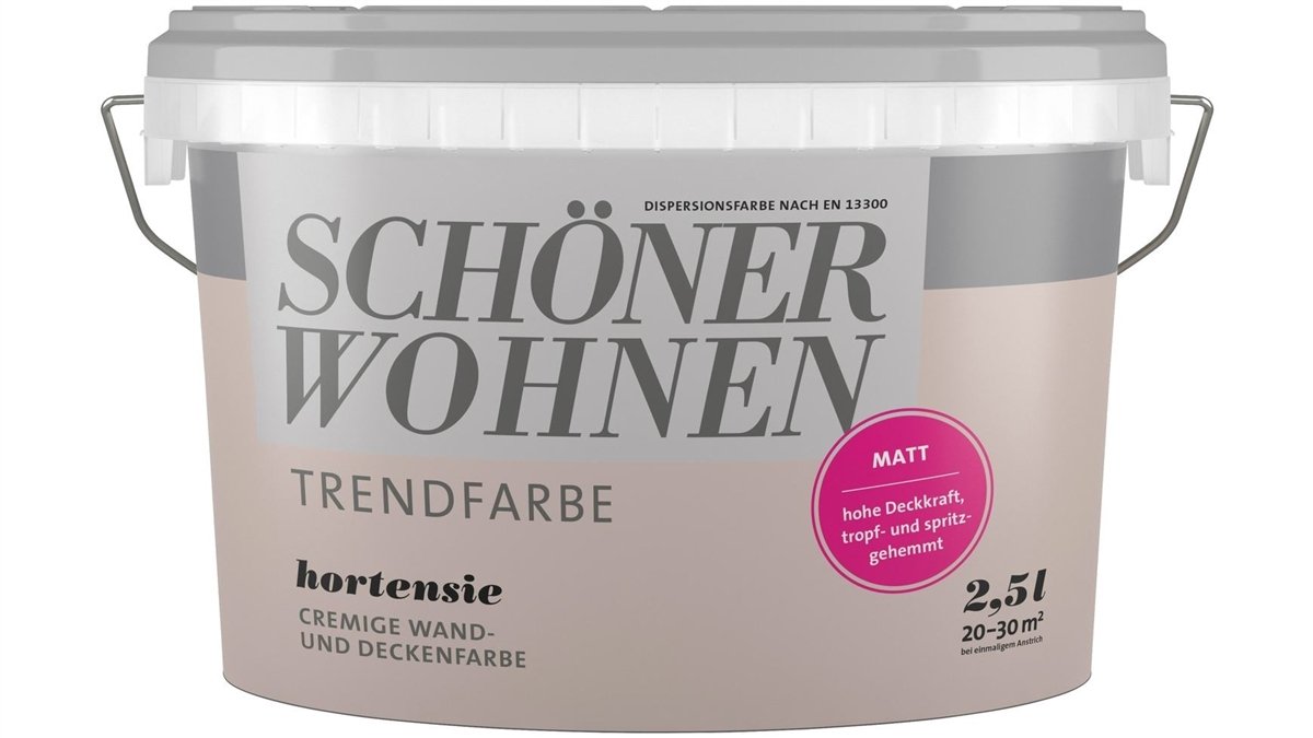 Schöner Wohnen FARBE Wand- und Deckenfarbe Trendfarbe Hortensie, matt, 2,5 l