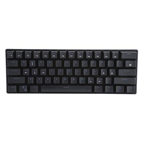 Gaming-Tastatur, verkabelte mechanische Tastatur mit 61 Tasten, Gaming-Tastatur mit LED-Hintergrundbeleuchtung, Gaming-Tastatur mit blauem Schalter, geeignet für Heim und Büro