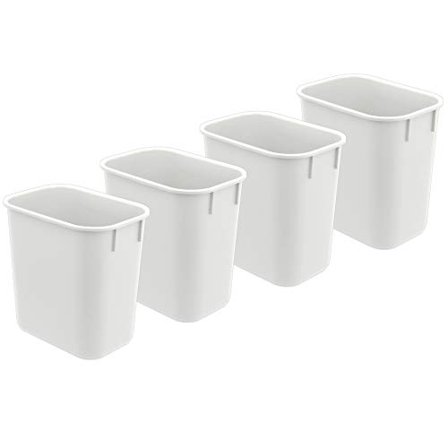Acrimet Mülleimer, Abfallbehälter 12L (Kunststoff) (Weiß) (4er-Set)