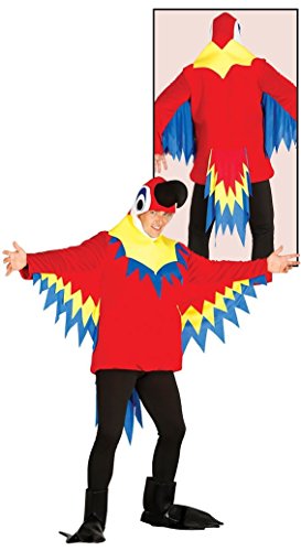 Papageienkostüm bunt Papagei Kostüm Papageikostüm Tier Zoo Kostüm für Damen Herren Erwachsene Gr. M/L, Größe:L