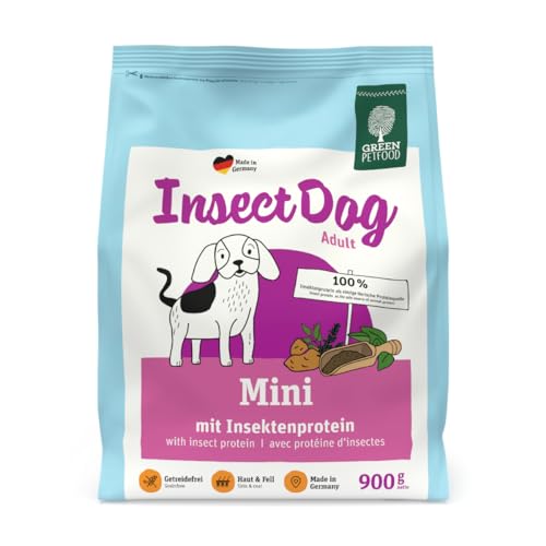 Green Petfood InsectDog Mini (5 x 900 g) | Hundetrockenfutter für Sensible kleine Hunde | Futter mit nachhaltigem Insektenprotein | Gute akzeptanz und getreidefreie Repzeptur