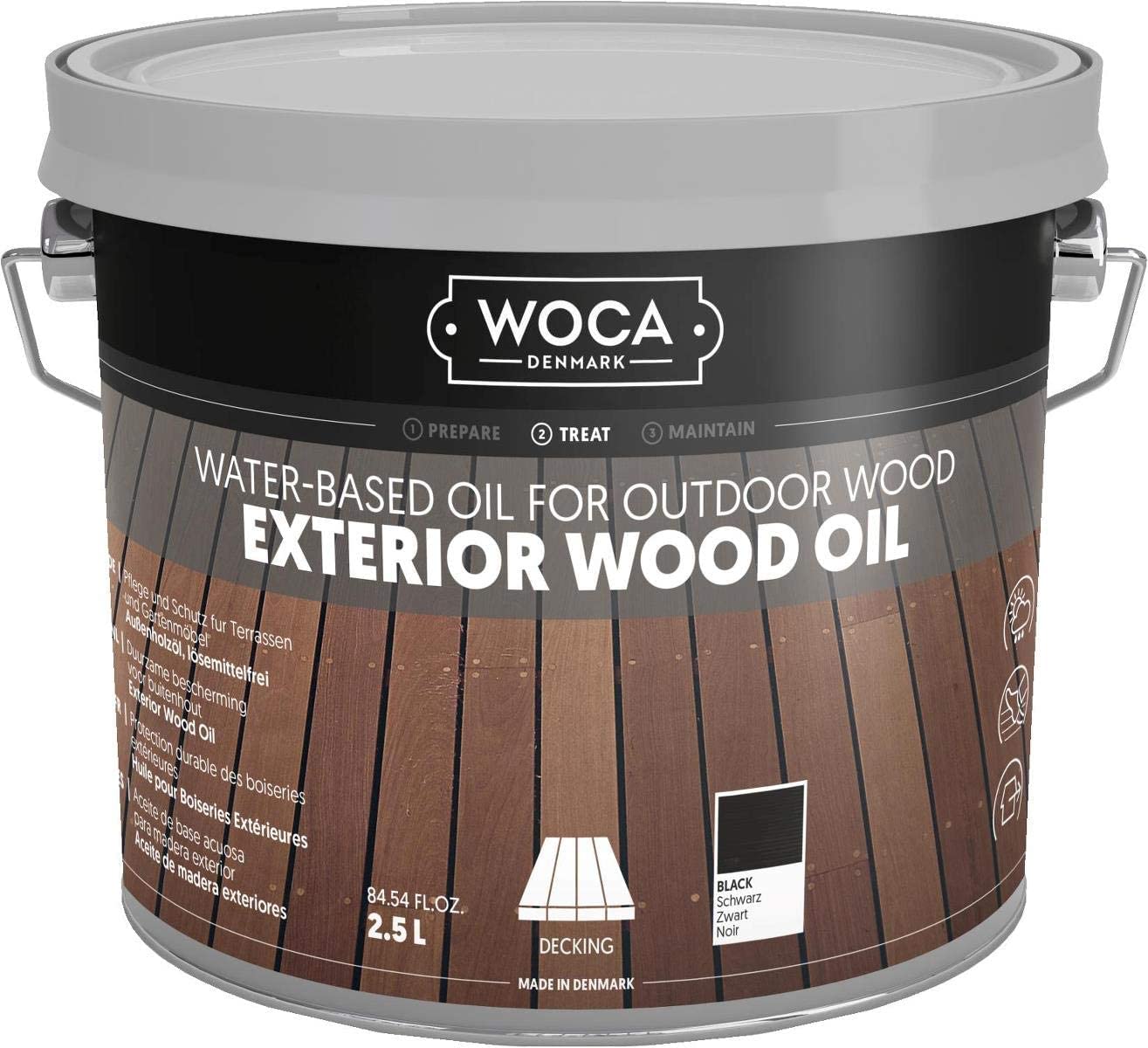 WOCA Exterior Öl, schwarz 2,5 Liter