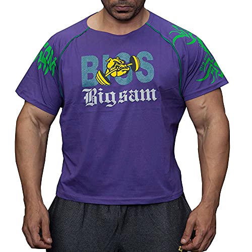 BIG SM EXTREME SPORTSWEAR Herren Ragtop Rag Top Sweater T-Shirt Bodybuilding 3020 violett M