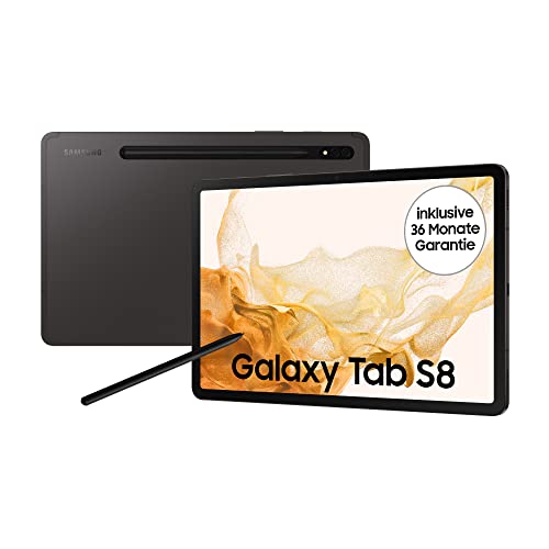 Samsung Galaxy Tab S8, 11 Zoll, 128 GB interner Speicher, 8 GB RAM, Wi-Fi, Android Tablet inklusive S Pen, Graphite, inkl. 36 Monate Herstellergarantie [Exklusiv bei Amazon]