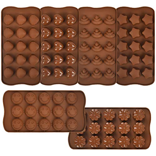 FOROREH 6er Pralinenform Silikon Schokoladenformen Fondant Kuchen Formen Pralinenformen, Antihaft Küche Backformen für die Herstellung von Schokolade Muffin Cupcake