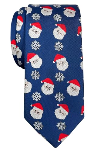 Retreez Krawatte, Weihnachtsmann mit Schneeflocken-Muster, Mikrofaser, 6,1 cm - Blau - Einheitsgröße