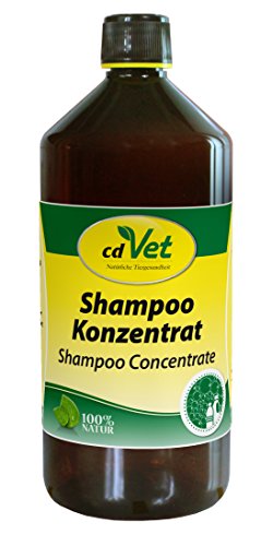 cdVet Naturprodukte Shampoo Konzentrat 1 Liter - Hund, Pferd - Pflegeshampoo - empfindliche Haut - pflegt + reinigt das Fell - beugt Schuppenbildung vor - verleiht dem Fell Glanz - nachfettend -