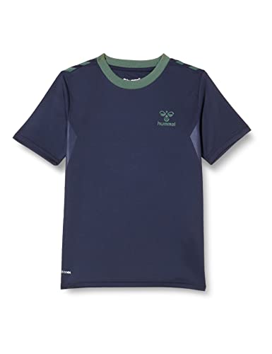 hummel Unisex Kinder Hmlstaltic Poly Jersey S/S Kids T Shirt, Marine/Duck Green, 116 EU