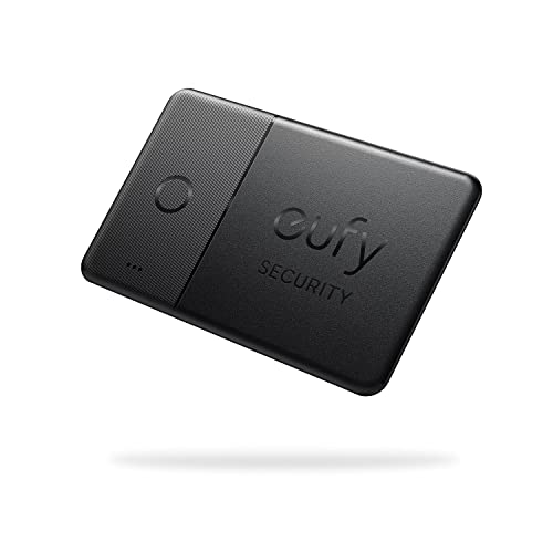 eufy security SmartTrack Card (Schwarz, 1er Pack), 2mm Bluetooth Tracker Karte, Schlüsselfinder, für Apple Find My (iOS), Geldbeutel Handy Tracker, 3 Jahre Akku (Android Nicht unterstützt)