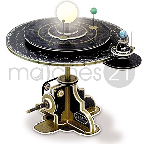matches21 Kopernikus Planetensystem Planetarium der Astronomie als LED Modell Bausatz aus Gold bedrucktem Karton