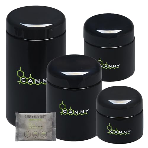 CANNY UV-Glas mit Feuchtigkeitspackung - Kräuterglas und luftdichtem Deckel, geruchsdichter Behälter, geruchsresistent (100 ml)