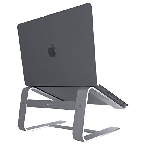 Macally, A-Stand, Aluminium-Laptop-Ständer für Apple MacBook, MacBook Air, MacBook Pro und andere Laptops zwischen 10 und 17 Zoll grau grau - Space Gray