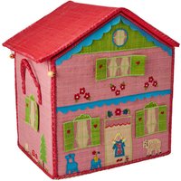 Raffia-Spielzeugkiste HOUSE LARGE (47x32x40) in bunt