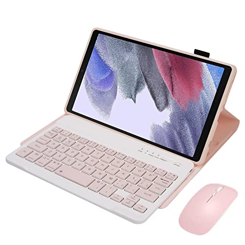 Tastatur Hülle für Samsung Galaxy Tab A7 Lite 8.7'' 2021(SM-T225/T220), Mehrere Betrachtungswinkel, Magnetische Abnehmbare Drahtlose Tastatur mit Bluetooth Maus,Rosa