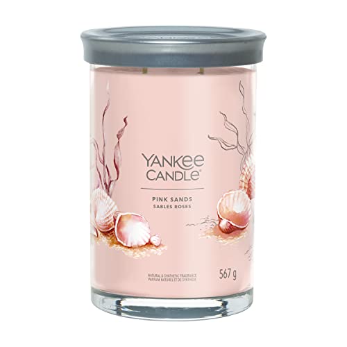 Yankee Candle Signature Duftkerze ; große Tumbler-Kerze mit langer Brenndauer „Pink Sands“ ; Soja-Wachs-Mix ; Perfekte Geschenke für Frauen