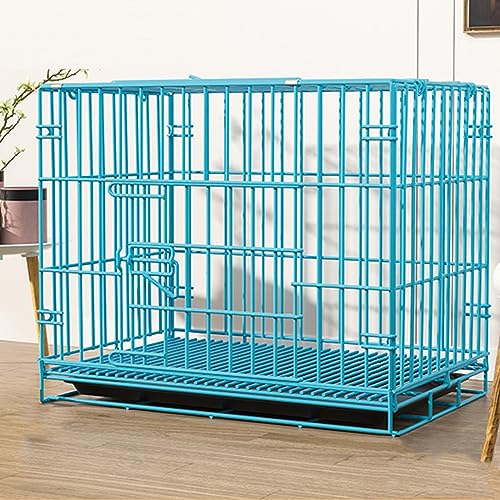 Indoor-Katzenkäfig, abschließbare Habitat-Box mit Tablett und Hängematte, for Zuhause, doppelschichtiger Freiraum, zweistöckiges Katzenhaus, Katzenbedarf ( Color : Blue , Size : W35xL52xH42cm/W12.9xL1
