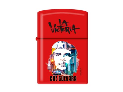 Zippo Che Guevara Benzinfeuerzeug - Revolutionäres Design in Schwarz Matt, Chrom, Rot Matt, Grün Matt (rot matt)