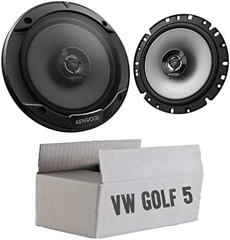 Lautsprecher Boxen Kenwood KFC-S1766-16,5cm 2-Wege Koax Auto Einbauzubehör - Einbauset für VW Golf 5 - justSOUND