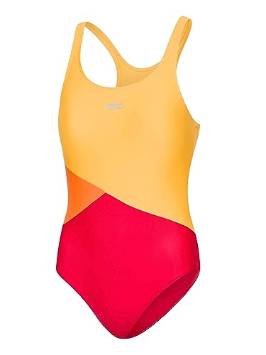 Aqua Speed Pola Badeanzug Mädchen | Einteiler | 104-158 | UV-Schutz | Blickdicht | Chlorresistent | Anti-Pilling | Schwimmanzug Red - Light Orange - Orange - 39 Gr. 134