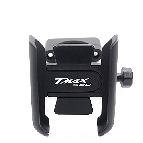 Motorrad Handyhalter für Tmax Tech Max TMAX 560 TMAX560 Anti-Shake-Telefonhalterungsklemme Universal-Lenkertyp(Schwarz)
