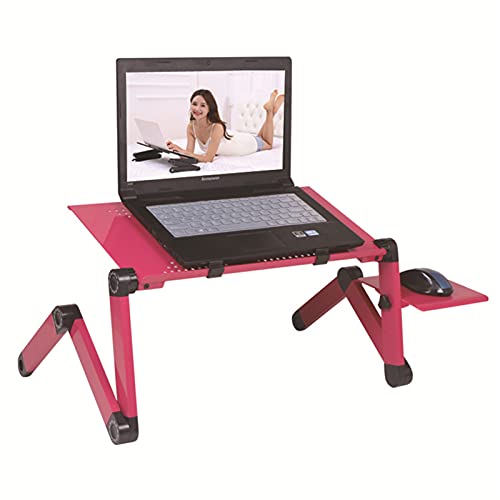Laptopständer, höhenverstellbarer Laptop-Riser, belüfteter Aluminium-Notebookhalter für Schreibtisch, Demontierbar, Tragbarer, Riser Kompatibel mit Laptop (Red,Extended)