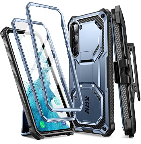 i-Blason Armorbox Series Hülle für Samsung Galaxy S23 5G Bumper Case mit 2 Vorderseite (ohne Displayschutz + mit Displayschutz) 2023 Ausgabe (Blau)