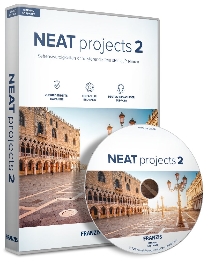 FRANZIS NEAT projects 2 |Fotos ohne störende Personen im Bild | für Windows PC und Mac |CD-ROM